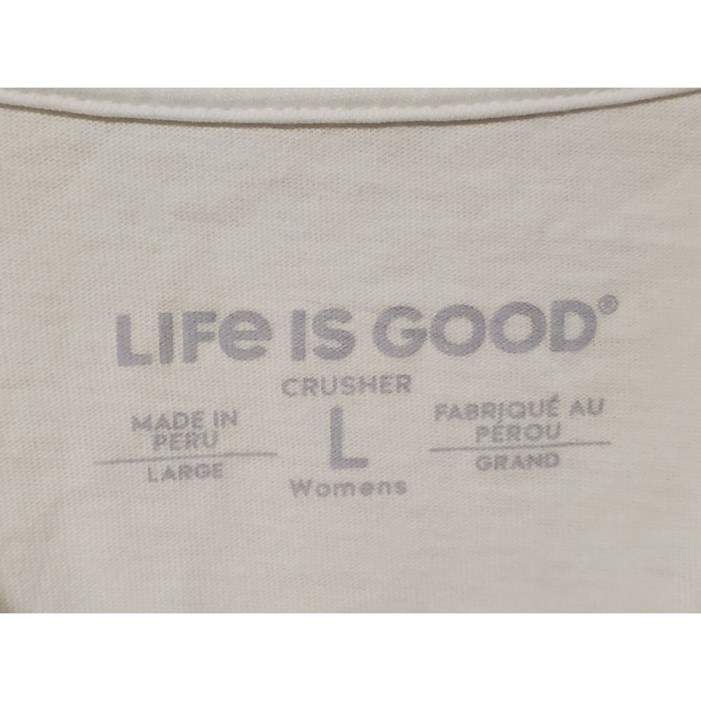 Life Is Good Women's Colorful Turtle Long Sleeve White T-Shirt Size LARGE - NEW - Picture 3 of 7